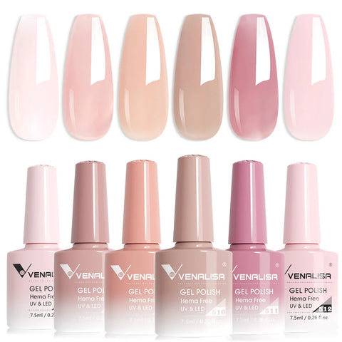 Venalisa HEMA GRATIS Nagelgellak Glitter - French Nail Jelly Pink Nude Collectie