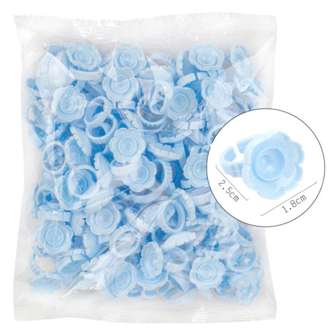 AILEISHI 100Pcs Disposable Eyelash Extension Glue Ring Cups
