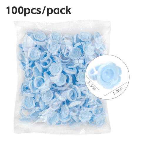 AILEISHI 100Pcs Disposable Eyelash Glue Fan Cup Rings