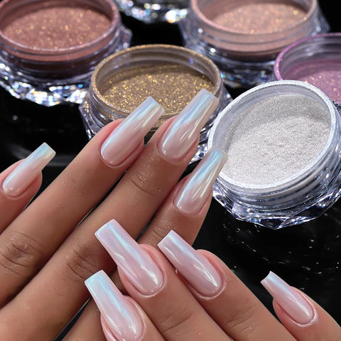 Pearl Aurora Nail Powder - Purple Pink Blue Chrome Glitter