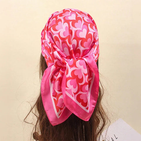 Luxury Animal Silk Satin Head Scarf for Women