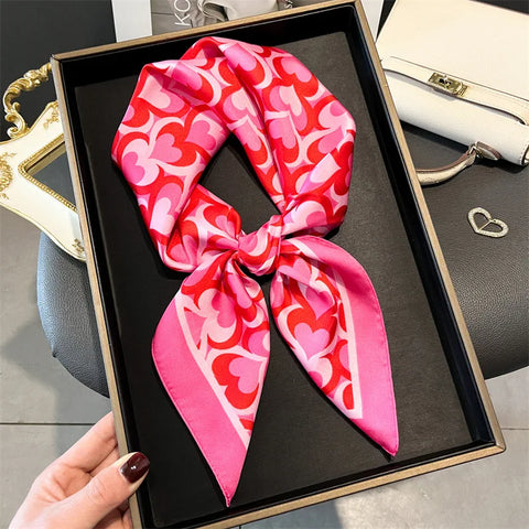 Luxury Horse Print Silk Neck Scarf for Women
