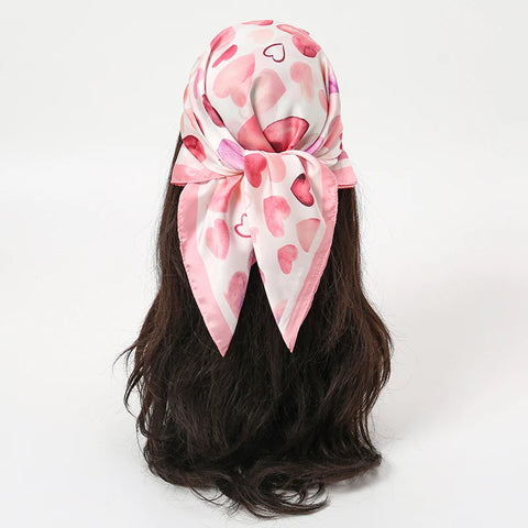 Luxury Animal Silk Satin Head Scarf for Women