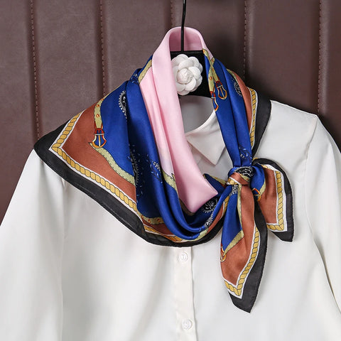 Summer Beach Heart Print Silk Hijab Scarf