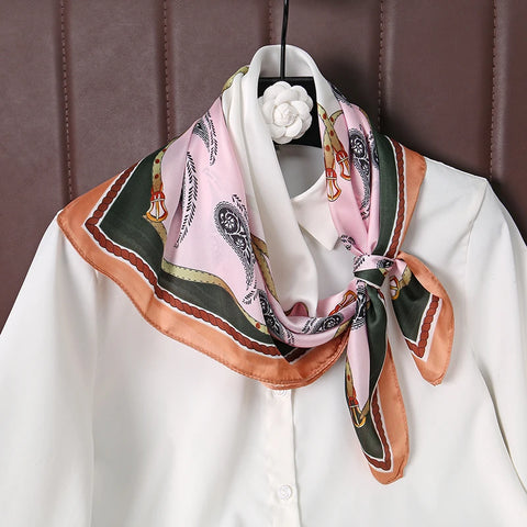 Summer Beach Heart Print Silk Hijab Scarf