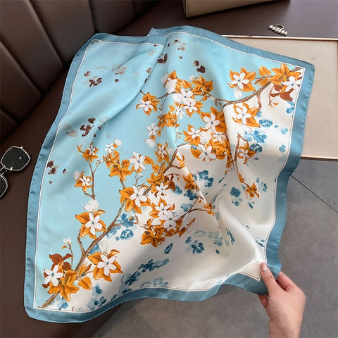 2025 Silk Shawl Cat Print Headscarf