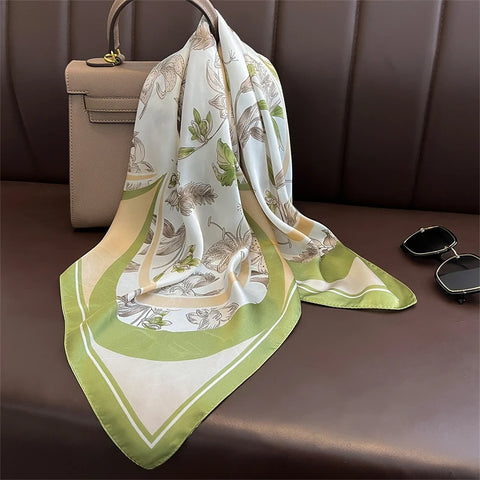 2025 Luxury Silk Skinny Scarf with Cat Print