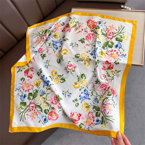 2025 Silk Shawl Cat Print Headscarf