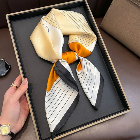 Luxury Horse Print Silk Neck Scarf for Women