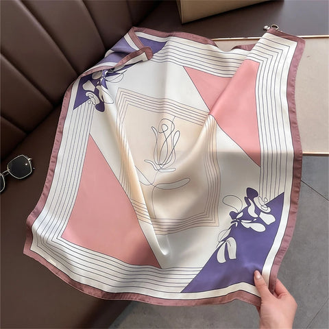 2025 Silk Shawl Cat Print Headscarf