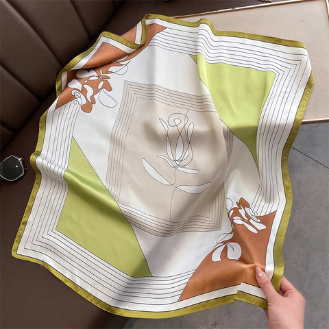 Summer Sunscreen Lemon Print Silk Scarf