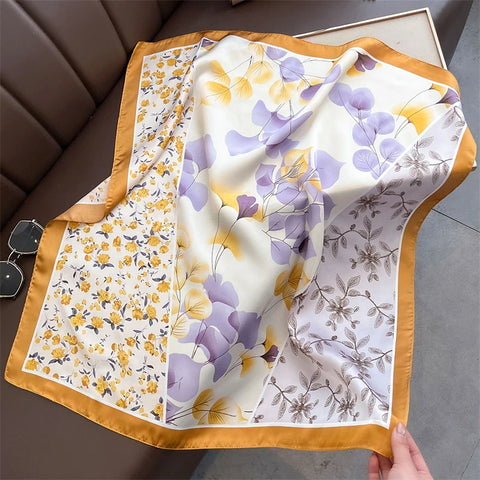 Luxury Horse Print Silk Neck Scarf for Women