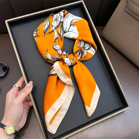 Summer Sunscreen Lemon Print Silk Scarf