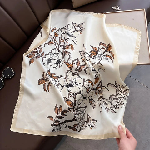 Summer Sunscreen Lemon Print Silk Scarf