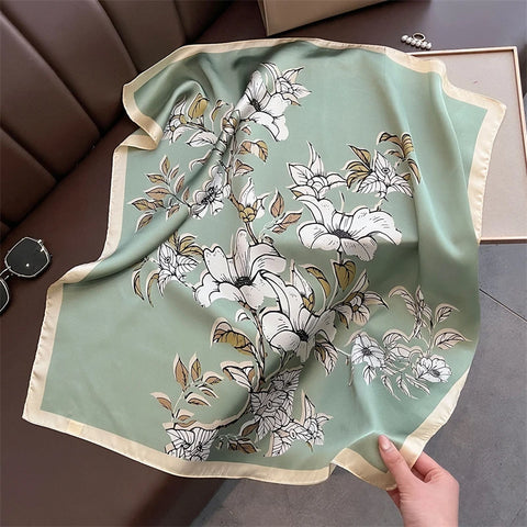 2025 Silk Shawl Cat Print Headscarf