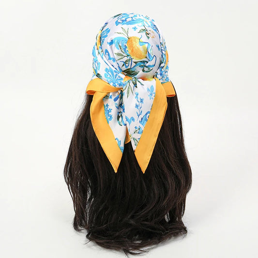Luxury Animal Silk Satin Head Scarf for Women