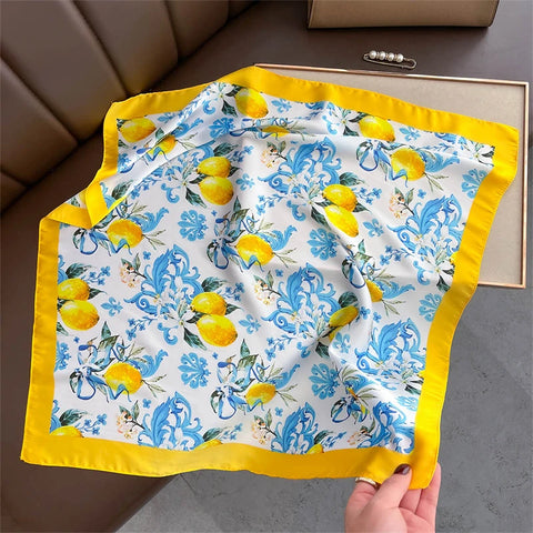 Luxury Floral Silk Scarves for Women