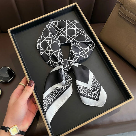 Summer Sunscreen Lemon Print Silk Scarf