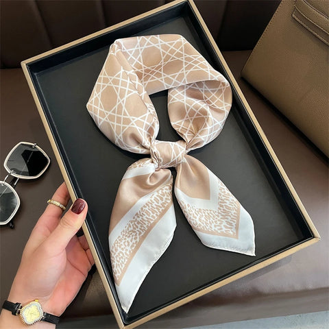 Summer Sunscreen Lemon Print Silk Scarf