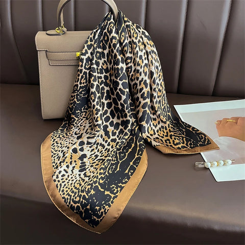 Luxury Horse Print Silk Neck Scarf for Women