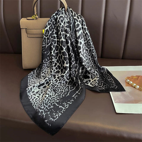 Luxury Horse Print Silk Neck Scarf for Women