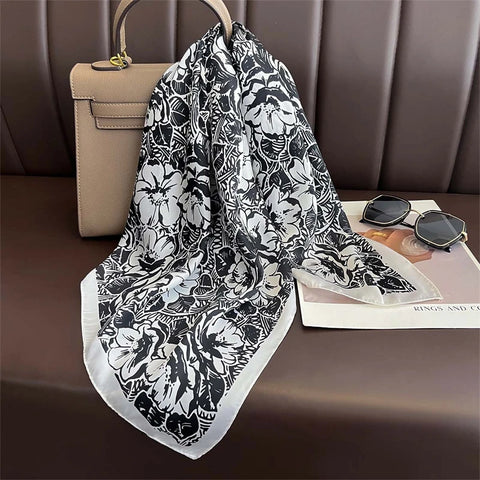 Summer Sunscreen Lemon Print Silk Scarf