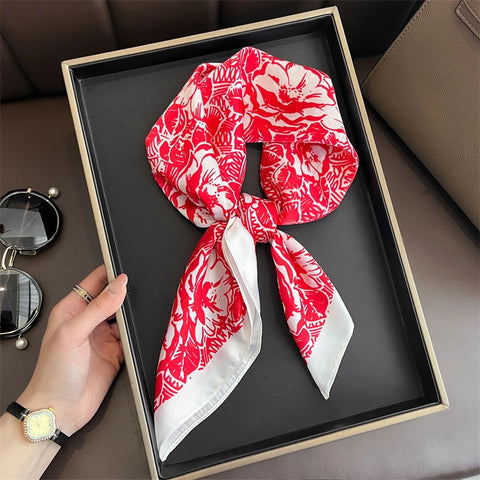 Summer Sunscreen Lemon Print Silk Scarf