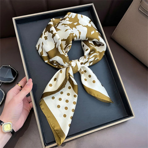 Summer Sunscreen Lemon Print Silk Scarf