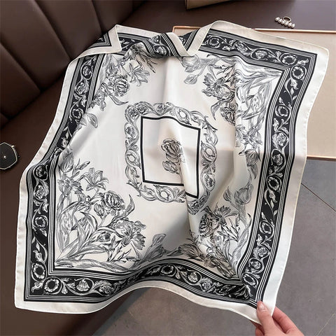 Luxury Floral Silk Scarves for Women