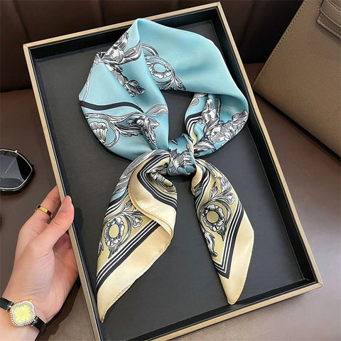 Summer Sunscreen Lemon Print Silk Scarf