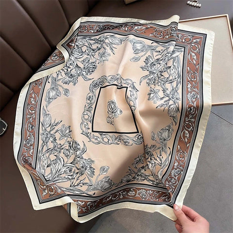 Summer Sunscreen Lemon Print Silk Scarf