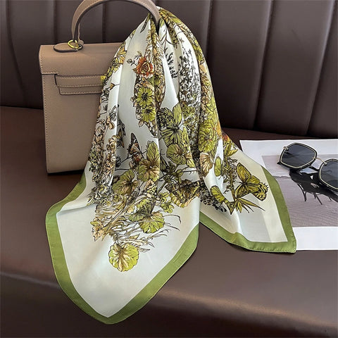 2025 Luxury Silk Skinny Scarf with Cat Print