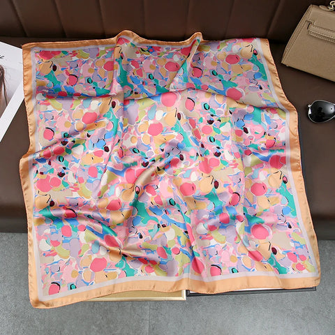2025 Silk Shawl Cat Print Headscarf