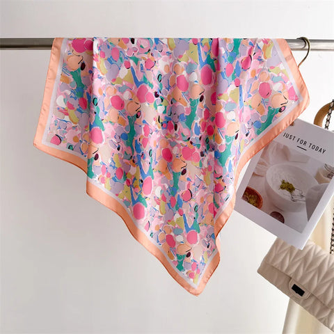 Luxury Floral Silk Scarves for Women