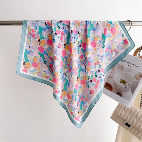 Luxury Floral Silk Scarves for Women