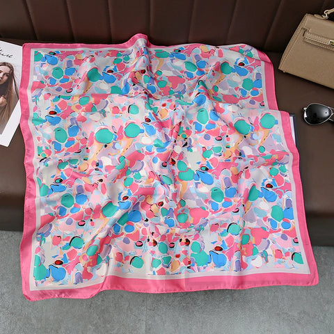 2025 Silk Shawl Cat Print Headscarf