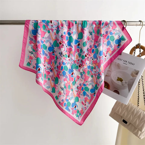 Luxury Floral Silk Scarves for Women