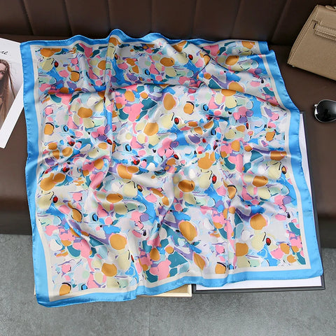 2025 Silk Shawl Cat Print Headscarf