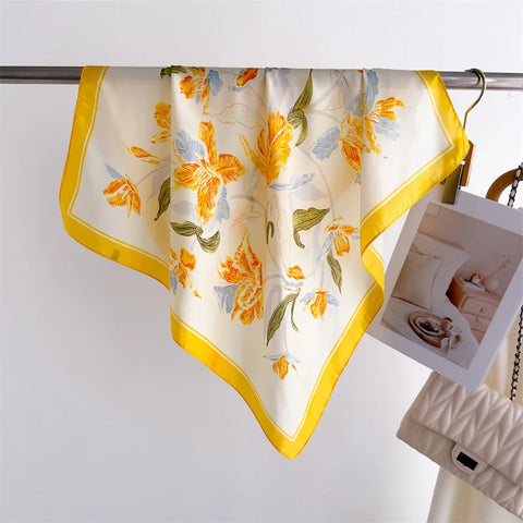 Luxury Floral Silk Scarves for Women