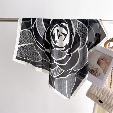 Luxury Horse Print Silk Neck Scarf for Women