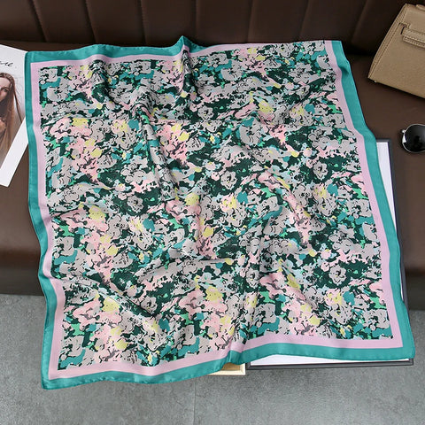 2025 Silk Shawl Cat Print Headscarf