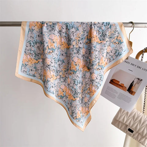 Luxury Floral Silk Scarves for Women