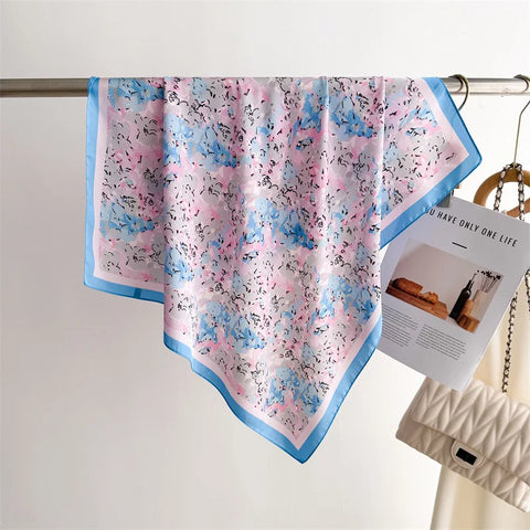 Luxury Floral Silk Scarves for Women