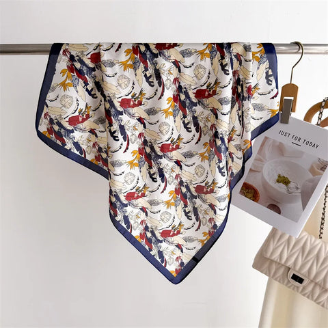 Luxury Floral Silk Scarves for Women