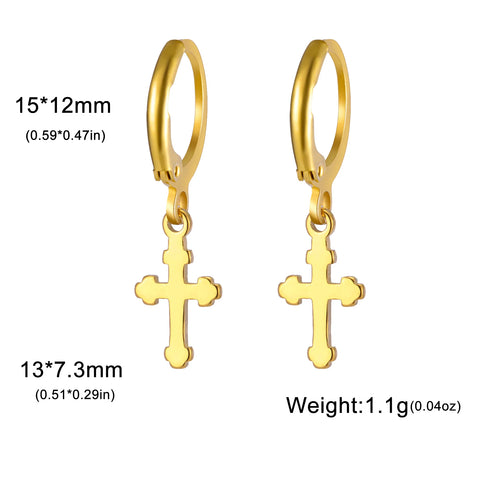 Skyrim Fashion Women Girls Stainless Steel Earrings - Heart Cross Flower Turtle Sun Pendant Hoop Earrings Jewelry Gift Wholesale