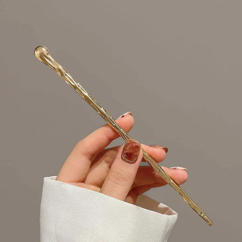 2025 New Punk Gold Silver Color Metal Long Hairpin - Trendy Hair Sticks for Women