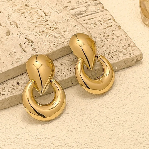 2025 New Fashion Big Starfish Shell Stud Earrings - Bohemian Gold Color Star Drop Earrings for Women