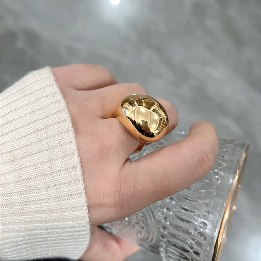 2025 Vintage White Imitation Pearl Open Rings for Women - Korean Gold Color Starfish Pearl Adjustable Jewelry