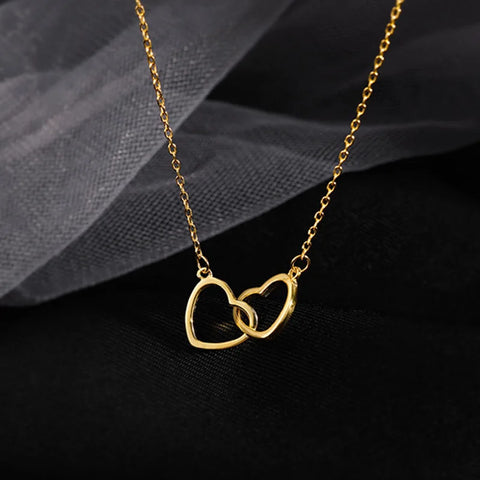 New Simple Hollow Love Heart Pendant Necklace for Women - Geometric Clavicle Chain Jewelry Gift