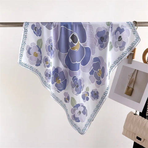 Luxury Floral Silk Scarves for Women
